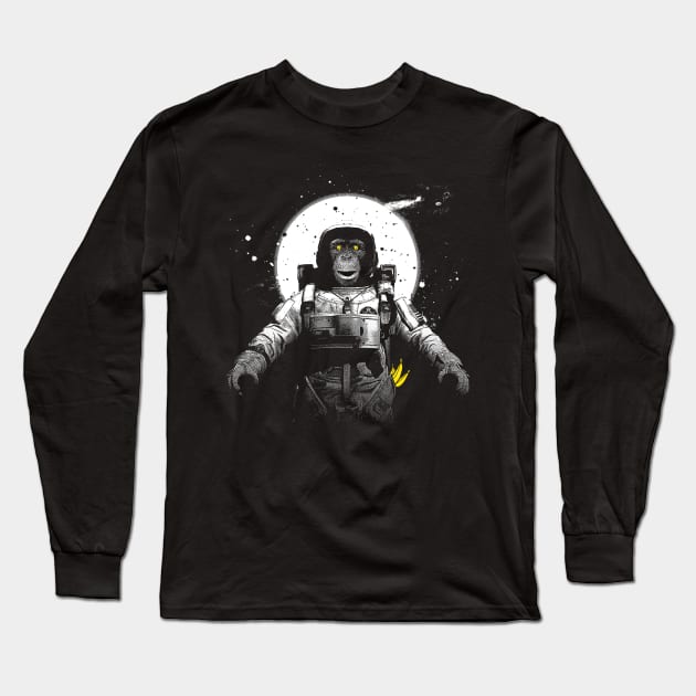 Astronaut Monkey Long Sleeve T-Shirt by CyberpunkTees